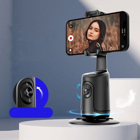 360° Rotation Face Body Auto Tracking Phone Holder Stabilizer Tripoid, Smart Shooting Camera Mount for Live Vlog Streaming Video, Rechargeable Battery,  No App Required