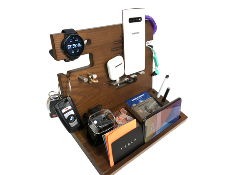 Deskonizer Wooden docking station, Charging Station for bedside table, a Nightstand organizer