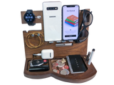 Deskonizer Wooden docking station Charging bedside table Nightstand organizer