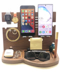 Deskonizer Wooden docking station, Charging Station for bedside table, a Nightstand organizer